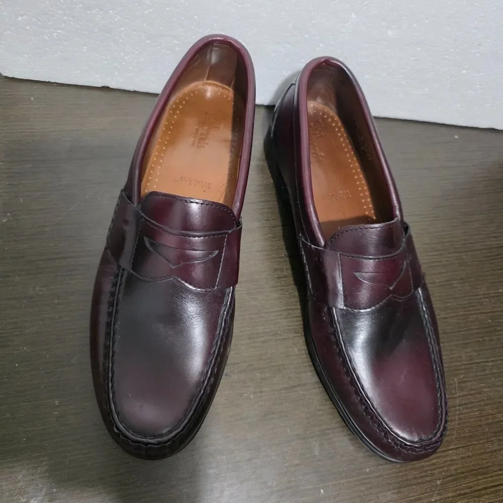Allen Edmonds Walden Penny Burgundy Leather Dress Loafers Men 10,5B